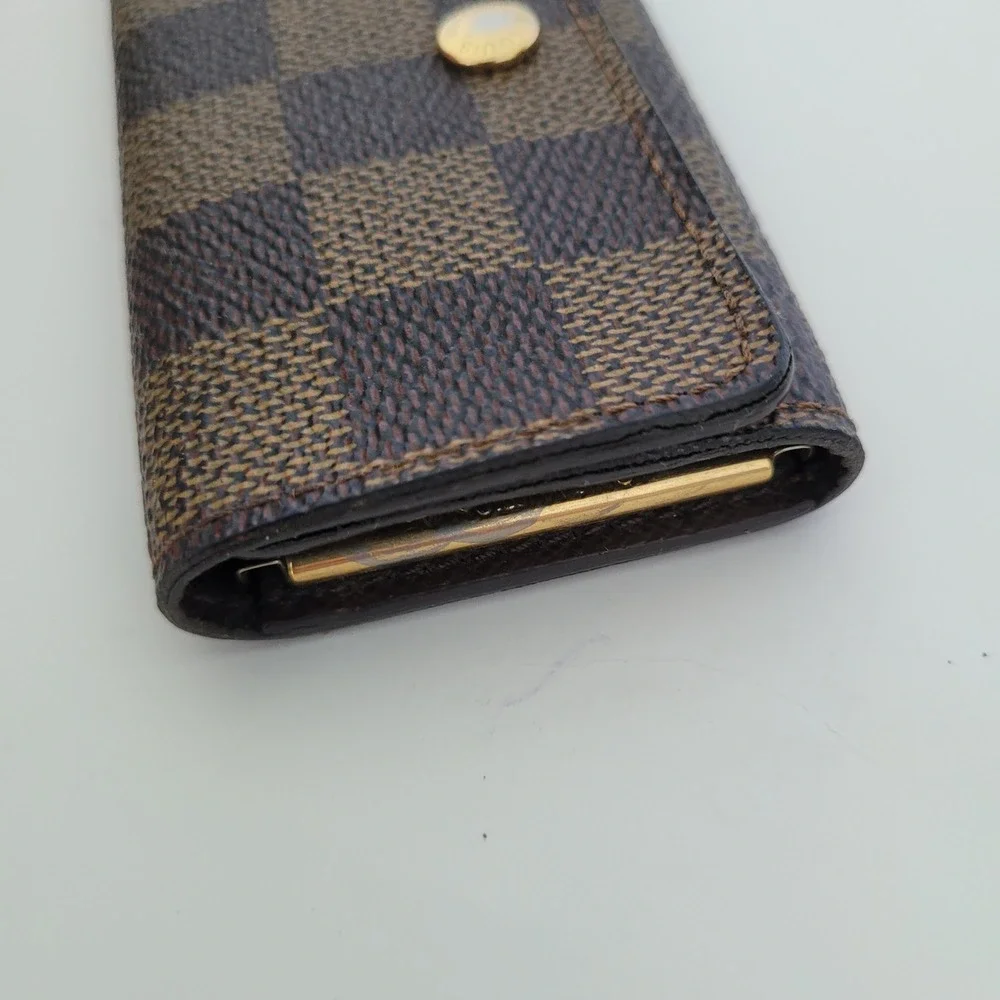Louis Vuitton Damier Ebene 4 Key Holder Brown Checkered Wallet N62631 France